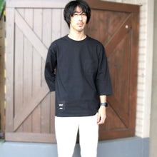 画像をギャラリービューアに読み込む, USA COTTON POCKET 3/4 TEE [Black]

