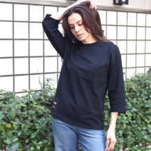 画像をギャラリービューアに読み込む, USA COTTON POCKET 3/4 TEE [Black]
