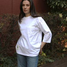 画像をギャラリービューアに読み込む, USA COTTON POCKET 3/4 TEE [White]
