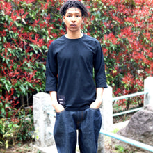 画像をギャラリービューアに読み込む, USA COTTON RAGLAN 3/4 TEE [Black]
