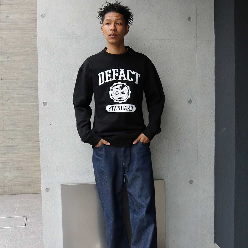 COLLEGE SWEAT 黒 College Sweat Crew [Black] – DEFACT
